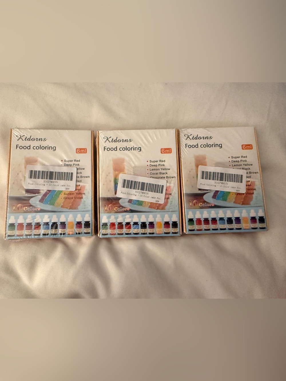 Lot of 3 Ktdorns Soap Sensory Bottles Colorant Sets, 10 Colors per Box NEW